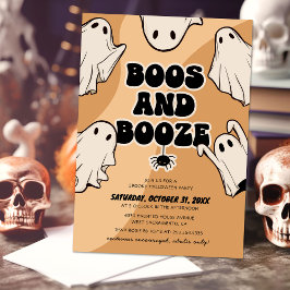 Retro-Boos und Booze-Halloween-Party Einladung