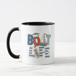 Retro Boot Leben Typografie Marine Nautilus Segler Tasse