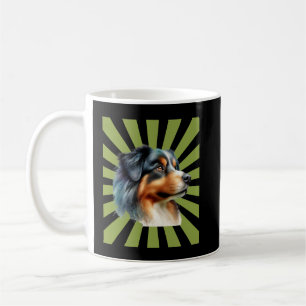 Retro Border Collie Sonnenstrahl Grafikdesign Kaffeetasse