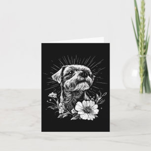 Retro Border Terrie Dog Lover Tattoo Style _1 Karte