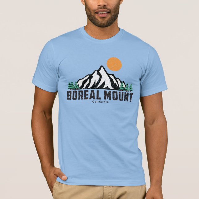 Retro Boreal Mountain Sunset T-Shirt (Vorderseite)