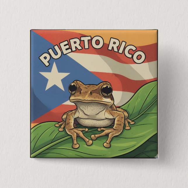 Retro Boricua Stolz Poster Button (Vorderseite)