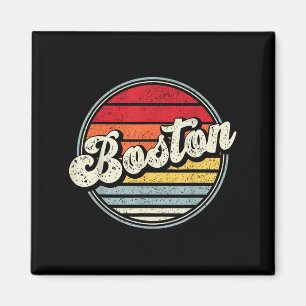 Retro Boston Zuhause Staat Cool 70er Style Sunset Magnet