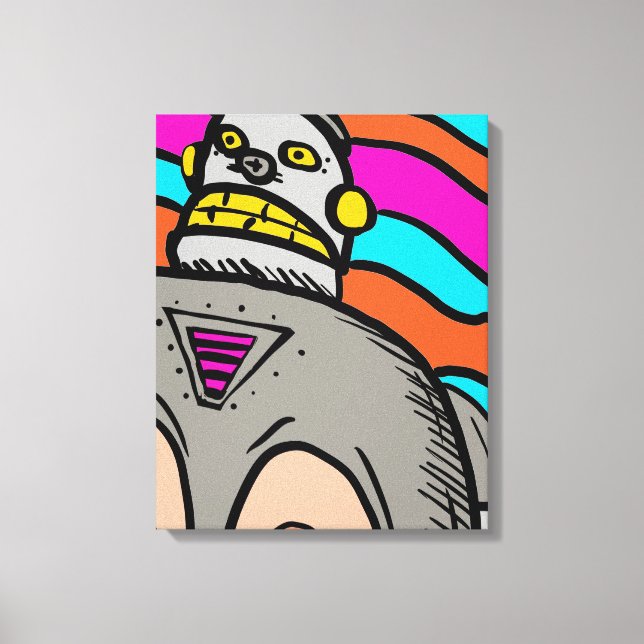 Retro-Bot Leinwanddruck (Vorderseite)