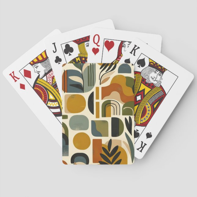 Retro Botanica Geometrica Spielkarten (Rückseite)