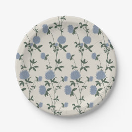Retro Botanical Meadow Clover | French Linen Pappteller