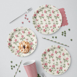 Retro Botanical Meadow Clover | Vintage Archive Pappteller