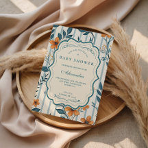 Retro Botanical Tile Baby Shower