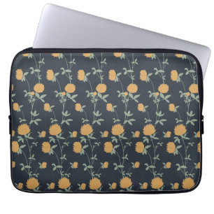Retro-Botanischer Wiesen-Klee   Mitternachtsgarten Laptopschutzhülle