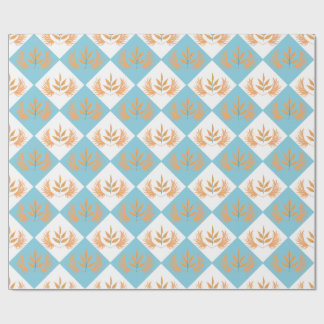 Retro-botanisches geometrisches Muster | Orangenbl Geschenkpapier