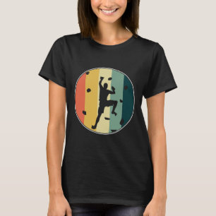 Retro Boulderer Wand Kletter Bouldering Sport T-Shirt