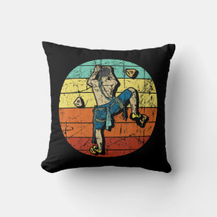 Retro Bouldering Wall Climber Rock Climbing Monte Kissen