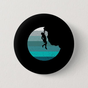 Retro Boulderingkletterer im Vintage Stil Button