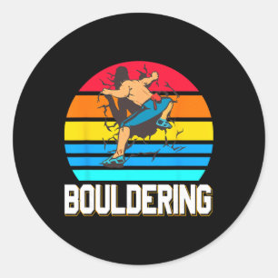 Retro Boulderwand Smash Indoor Kletterszene Runder Aufkleber