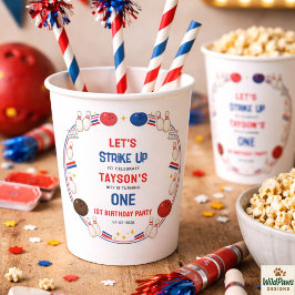 Retro Bowling 1st Birthday Party – Fun Kids  Pappbecher