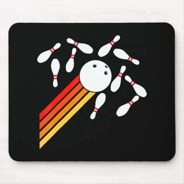 Retro Bowling Fun Bowling Party Mousepad (Vorne)