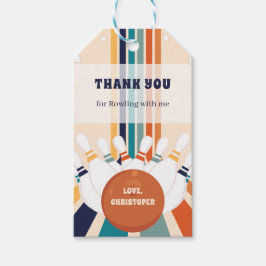 Retro Bowling Kindergeburtstag Geschenkanhänger