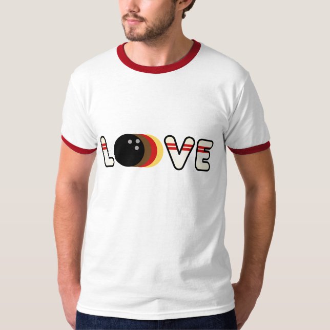 Retro Bowling Liebe T-Shirt (Vorderseite)