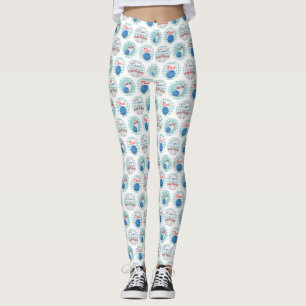 Retro Bowling Muster Bowling Ball Buttone Leggings