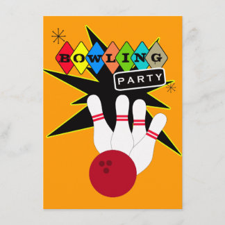Retro Bowling Party Einladung