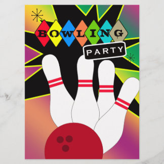 Retro Bowling Party Einladung