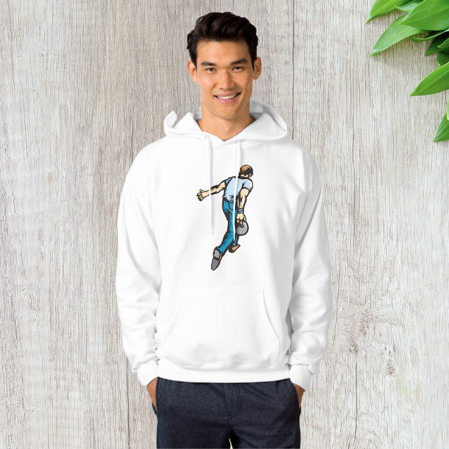 Retro-Bowling-Player wirbeln Ball Hoodie (Von Creator hochgeladen)