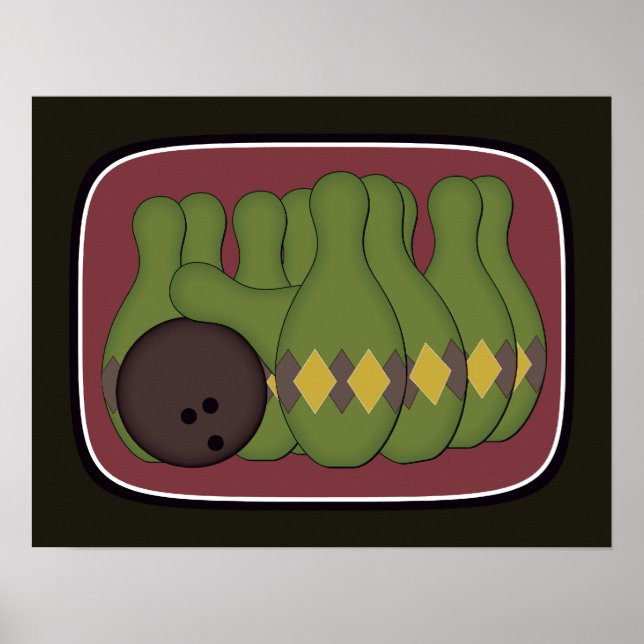 Retro Bowling Poster (Vorne)