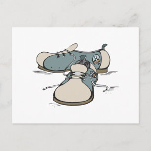 Retro-Bowling-Schuhdesign Postkarte