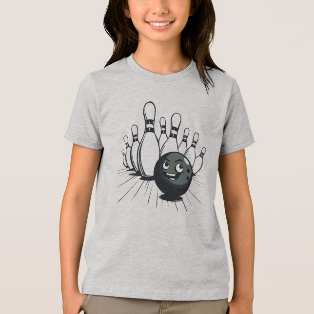 Retro Bowling T - Shirt - Vintager Stoß (Vorderseite)