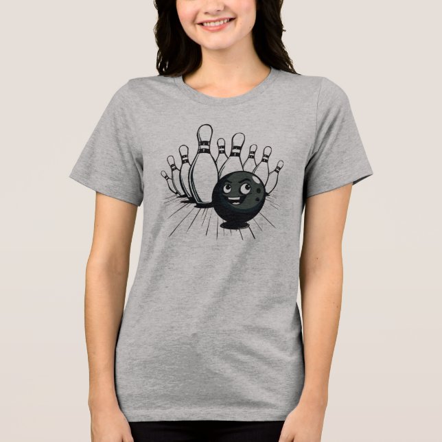 Retro Bowling T - Shirt - Vintager Stoß (Vorderseite)
