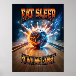 Retro Bowling Vintage Bootleg Kunst Poster