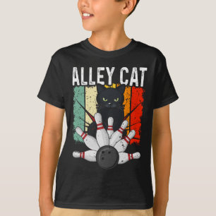 Retro Bowling Vintage Kegelbahn Katze Vintage  T-Shirt