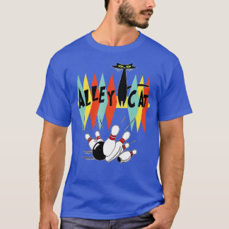 Retro BowlingVintage Bowlingbahn Katzen Geschenke T-Shirt