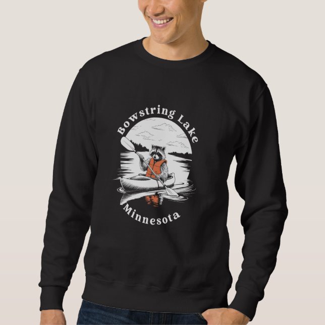 Retro Bowstring Lake Minnesota Niedliches Kayaking Sweatshirt (Vorderseite)