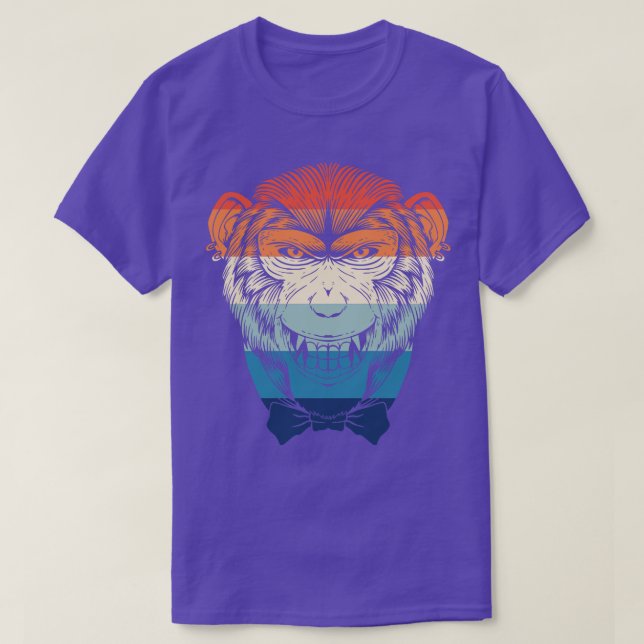 Retro Bowtie Chimp 1 T-Shirt (Design vorne)