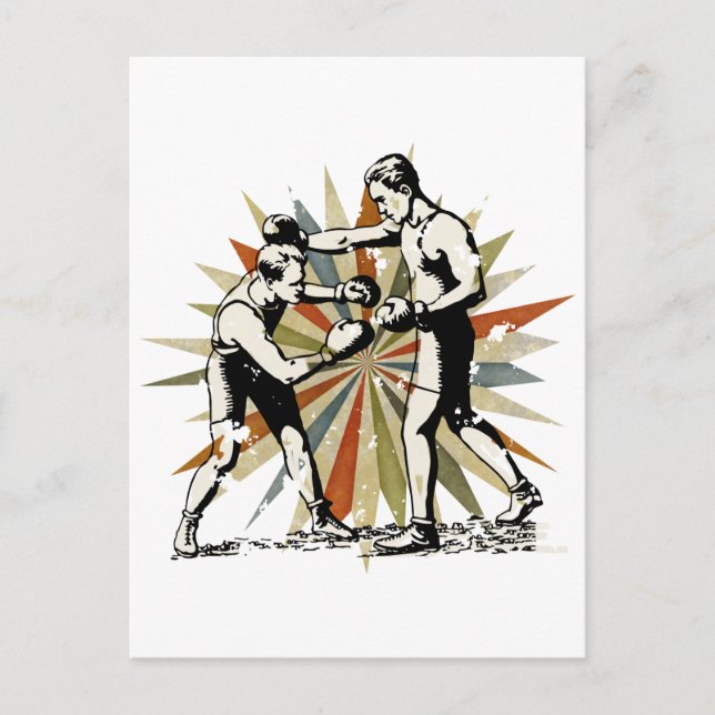 Retro-Boxen Postkarte (Vorderseite)