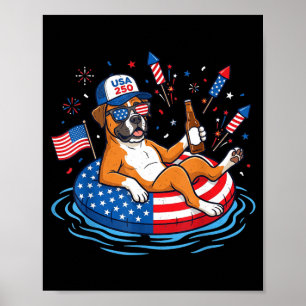 Retro Boxer Bier USA 250. Jubiläum 4. Juli Poster
