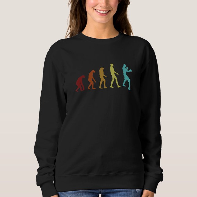 Retro Boxer Evolution Thai Boxer Kickboxer Boxer Sweatshirt (Vorderseite)