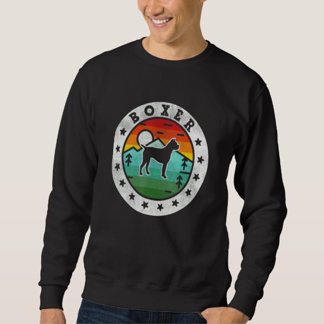 Retro Boxer Hundemutter Vater Vintage Sweatshirt (Vorderseite)