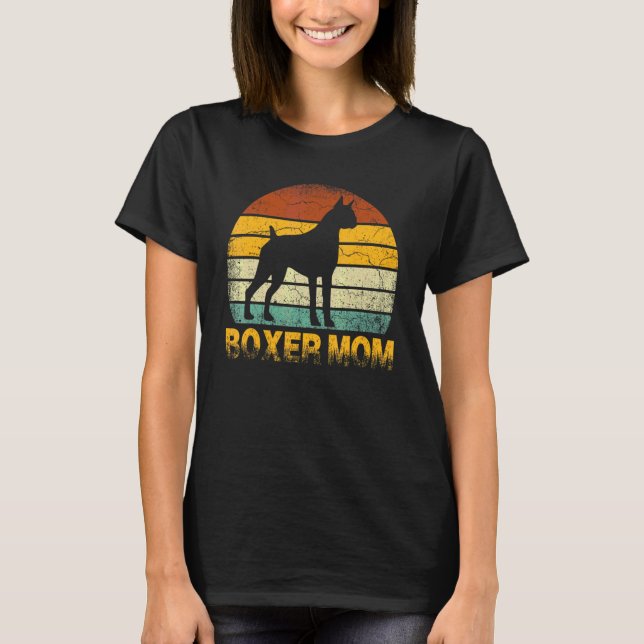 Retro Boxer Mama Dackel Hundebesitzerin Mutter Mut T-Shirt (Vorderseite)
