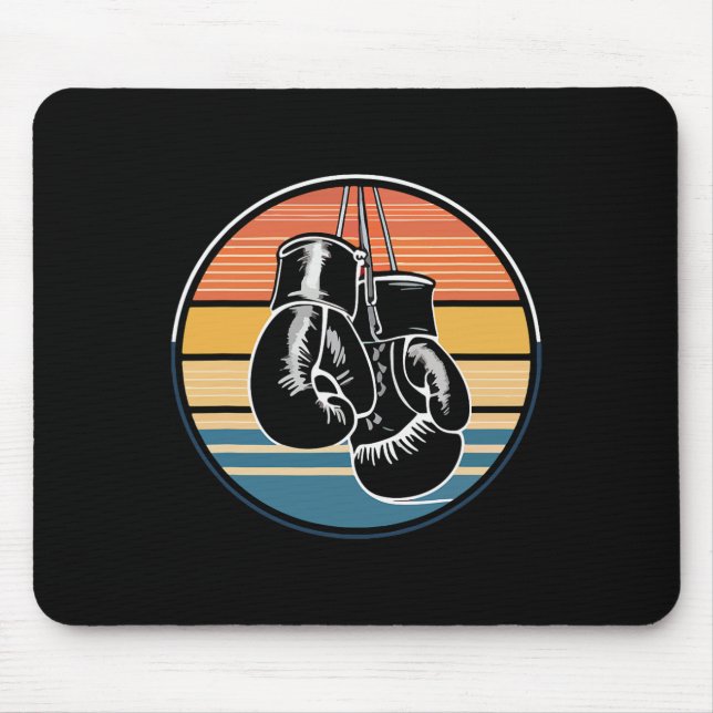 Retro-Boxhandschuhe Kickboxen Boxen Liebe Mousepad (Vorne)