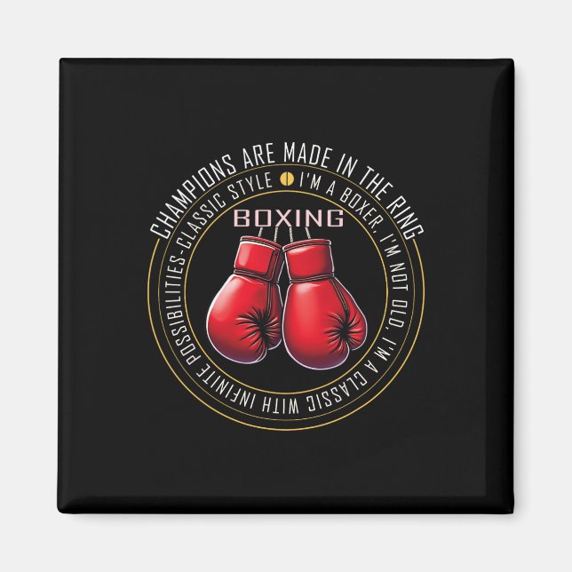 Retro Boxhandschuhe Liebe Geschenke für Boxer 5 Magnet (Vorne)