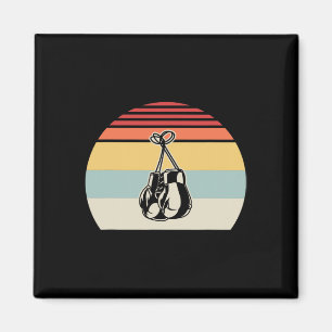 Retro Boxhandschuhe Vintager Sonnenuntergang Magnet