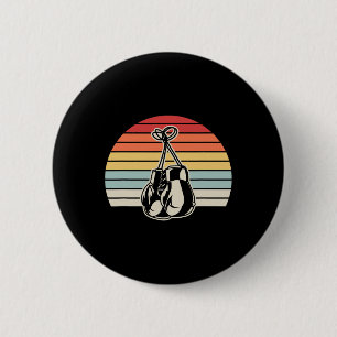 Retro Boxing Handschuhe Sonnenuntergang Design 1 Button