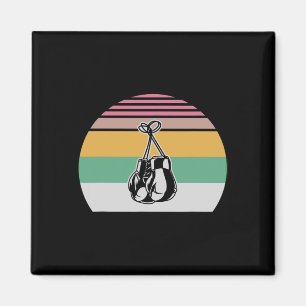 Retro Boxing Handschuhe Sonnenuntergang Design 2 Magnet
