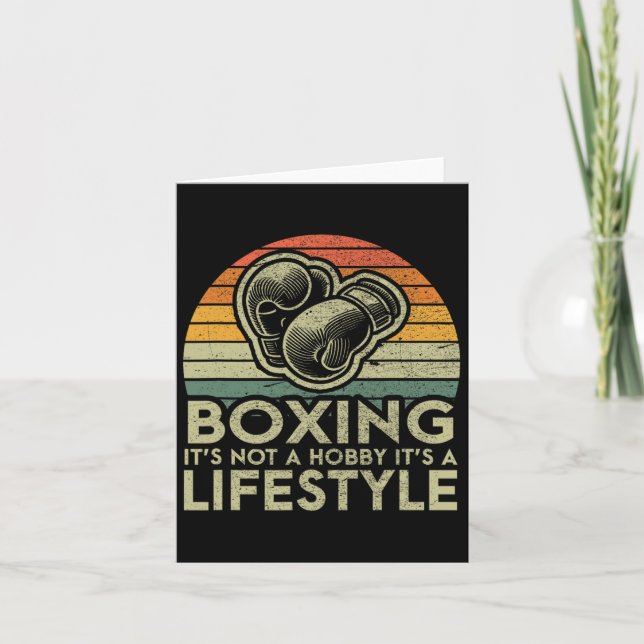Retro Boxing Lifestyle Boxer Karte (Vorderseite)