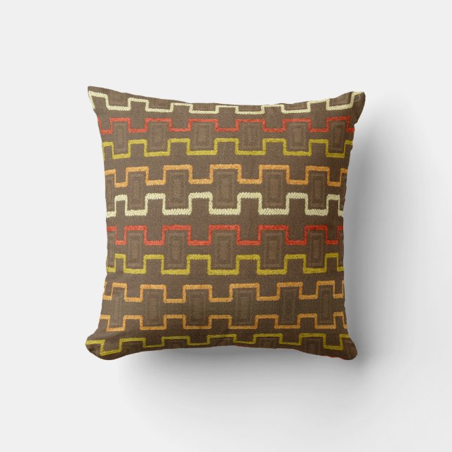 Retro Boxy Pattern im Stil der 70er Jahre Kissen (Vorderseite)
