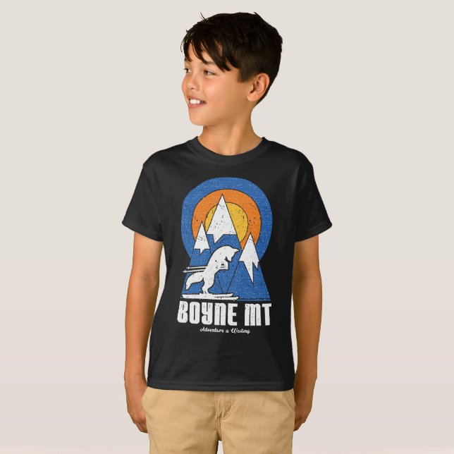 Retro Boyne Mountain Ski White Fox T - Shirt (Vorne ganz)