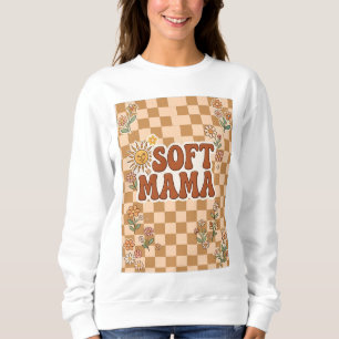 Retro Braun Kariert Soft Mama Hintergrund PNG - Sweatshirt