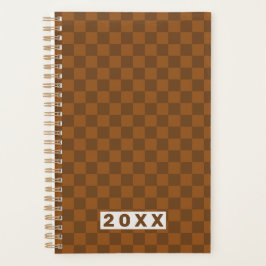 Retro Braun Karo 2026 Planer